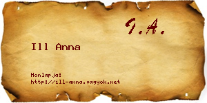 Ill Anna névjegykártya